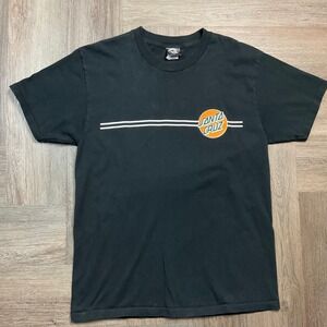 Santa Cruz Skateboards T Shirt Mens Medium‎ Black Logo Graphic Skate Tee Retro